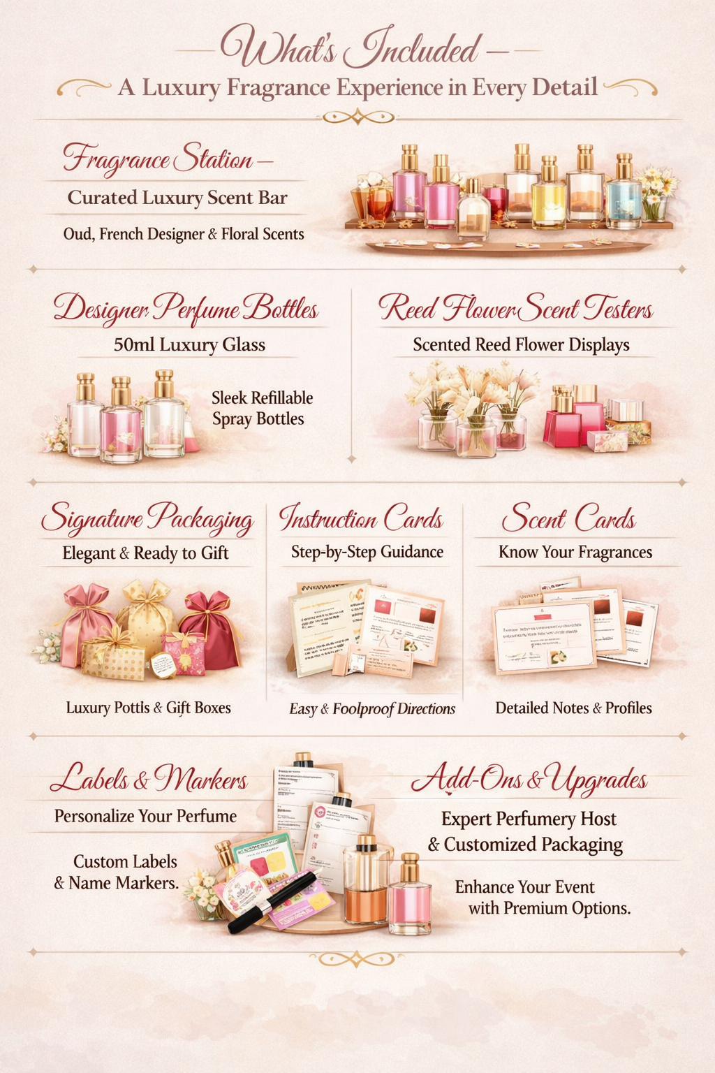 Perfume Bar Kit for  50 ml - Designed for Small to large Events